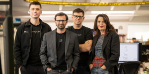 Zenno lefto to right Zenno Astronautics co founders Sebastian Wieczorek (CIO and Head of Product) and Max Arshavsky (CEO) with Dr Reuben Brown (COO), and Erica Lloyd (CRO)